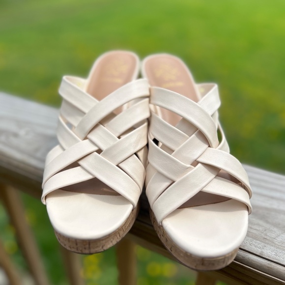 🍂Sam & Libby Cork Wedge Sandal Slip On Shoes - Picture 13 of 13